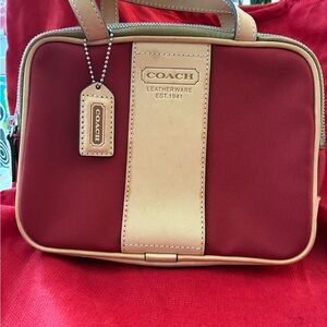 Coach Red and Tan Lunchbag Style